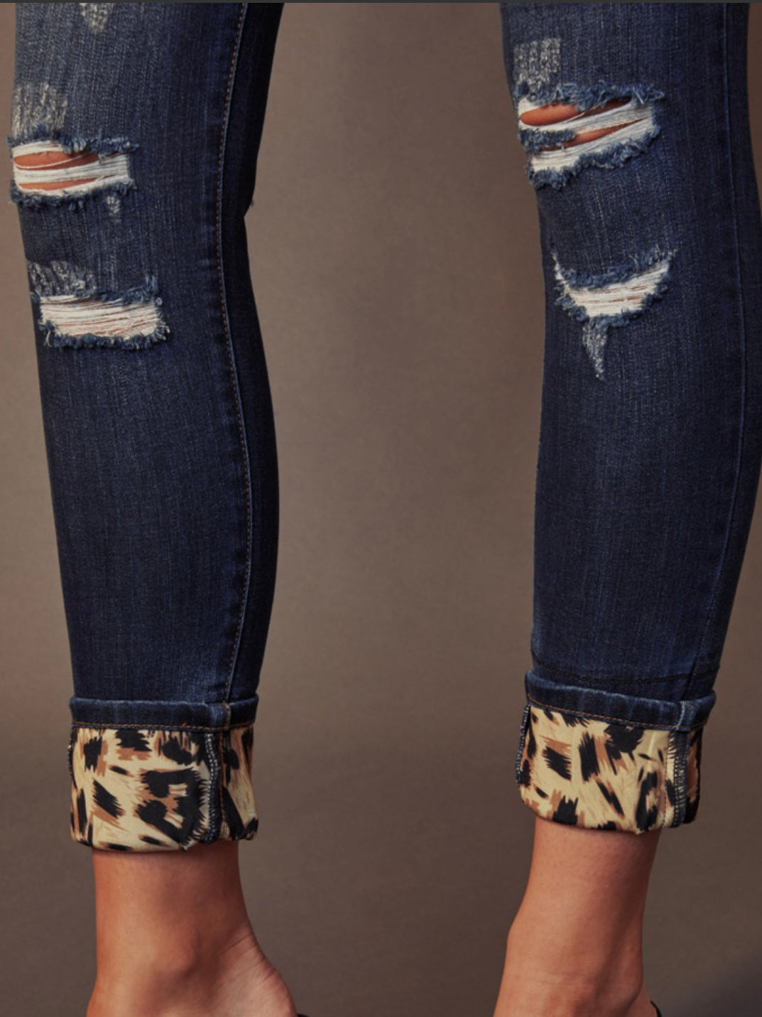 Distressed Leopard Jeans by Kancan