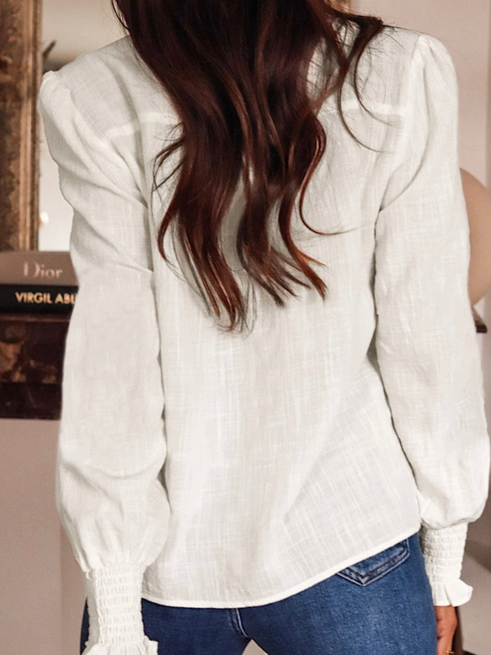 White to Black Embroider Top