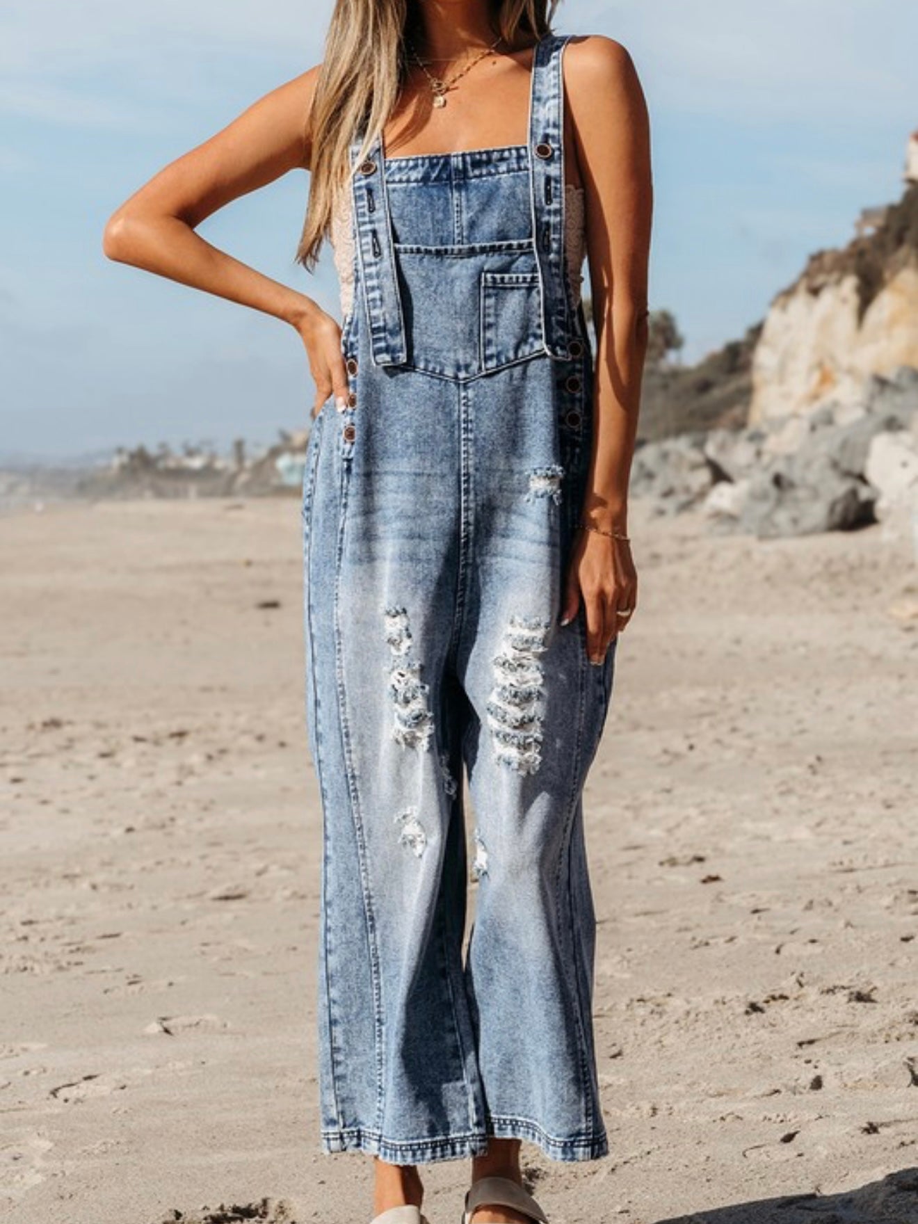 Beach Break Denim Overalls