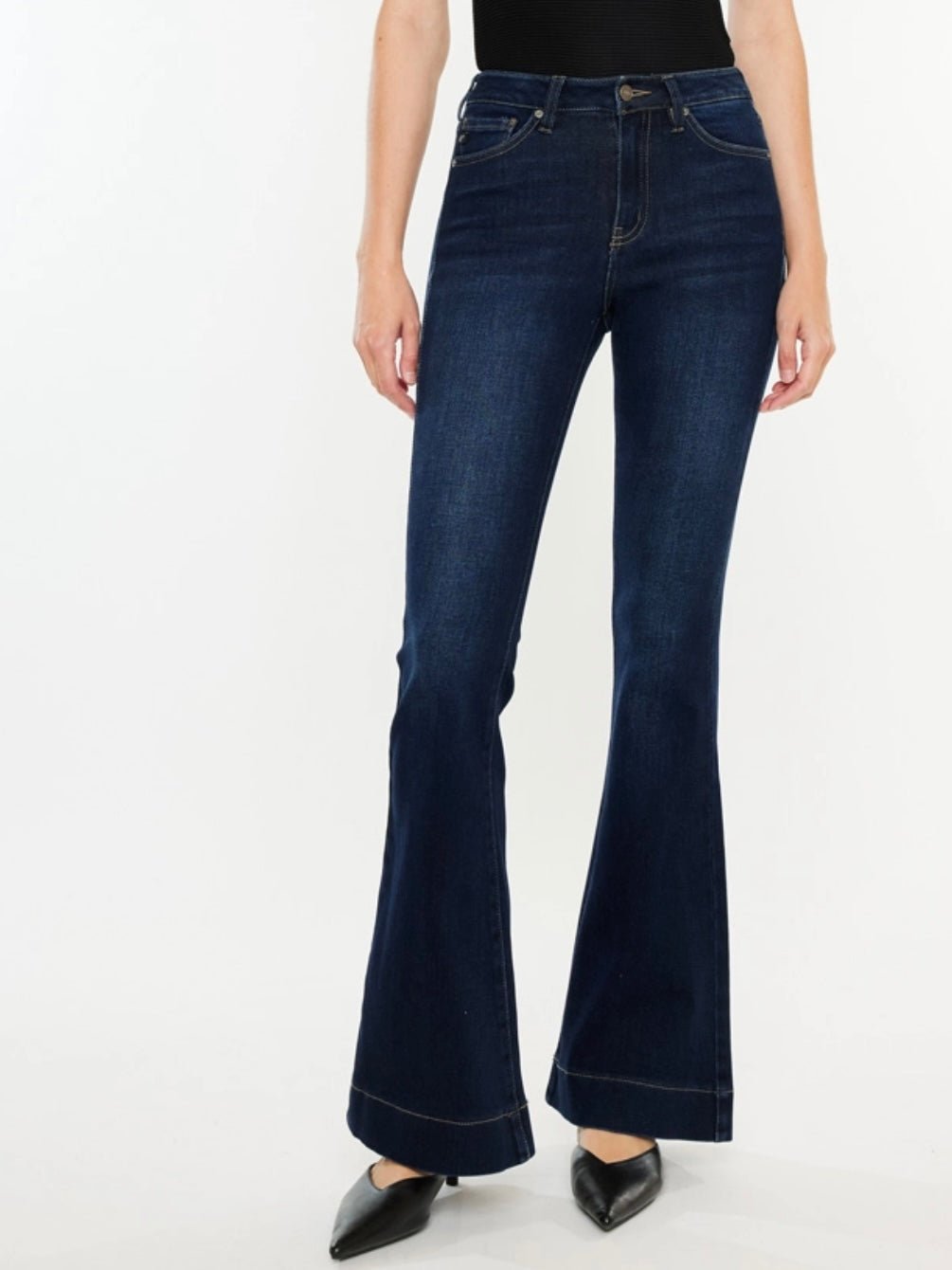 Roxxee Dark High Rise Flare Jeans