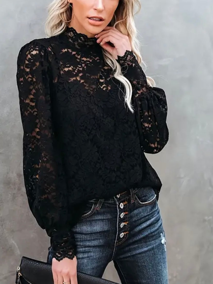 Black Night Lace Top