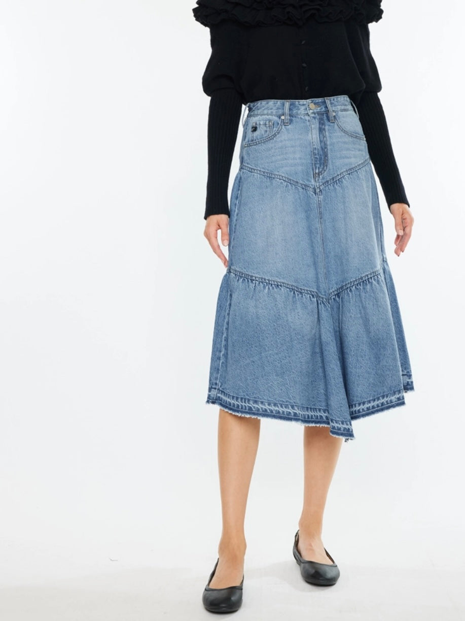 Hills Ranch Ruffle Denim Skirt