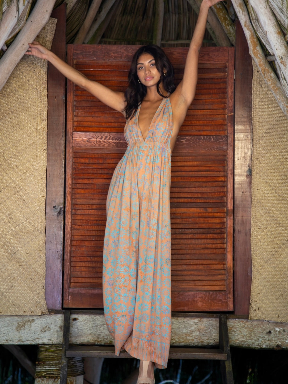 Peach Daisy Jumpsuit