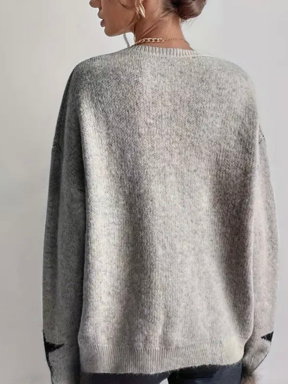 Falling Black Star Sweater