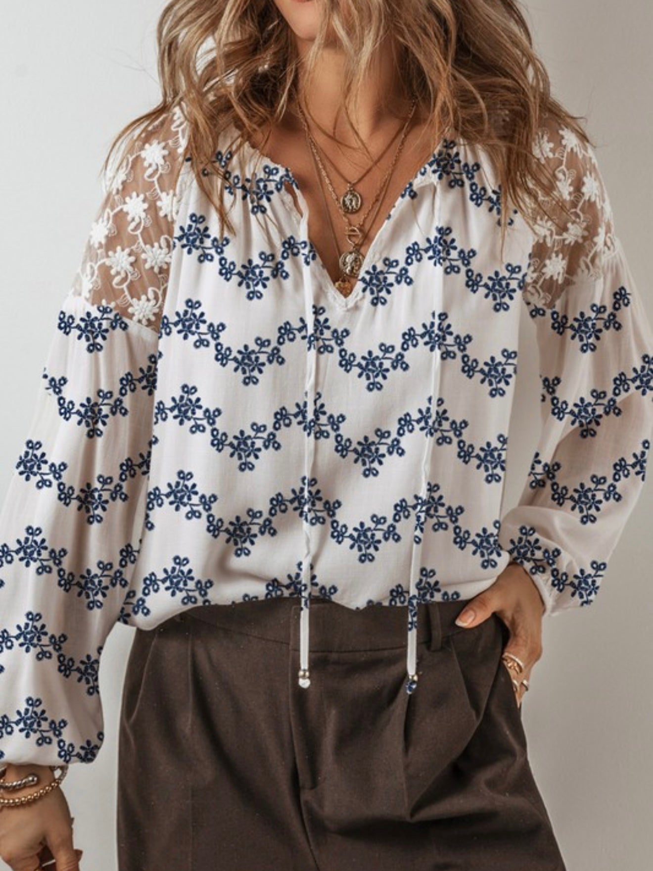 Indigo Bloom Blouse