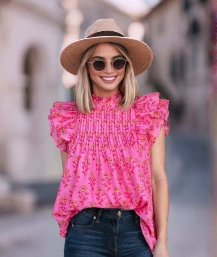 So Rosey Pink Floral Top