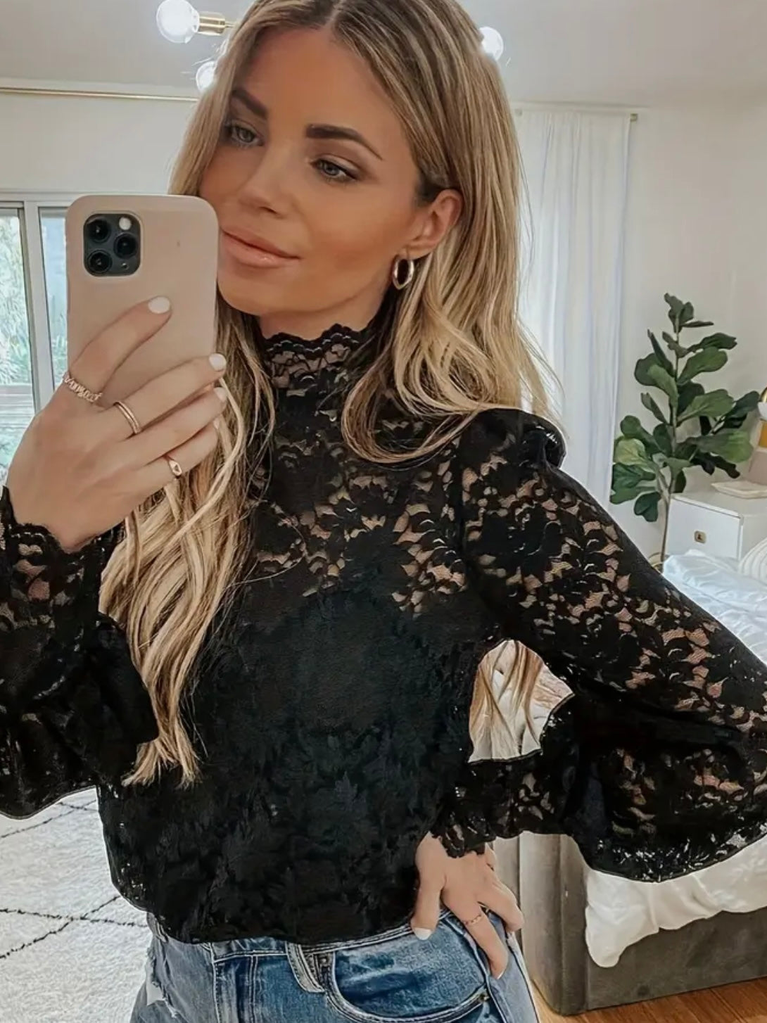 Black Night Lace Top