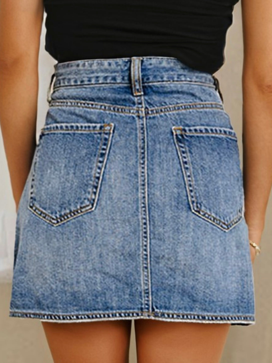 Wrap Me Up Denim Mini Skirt