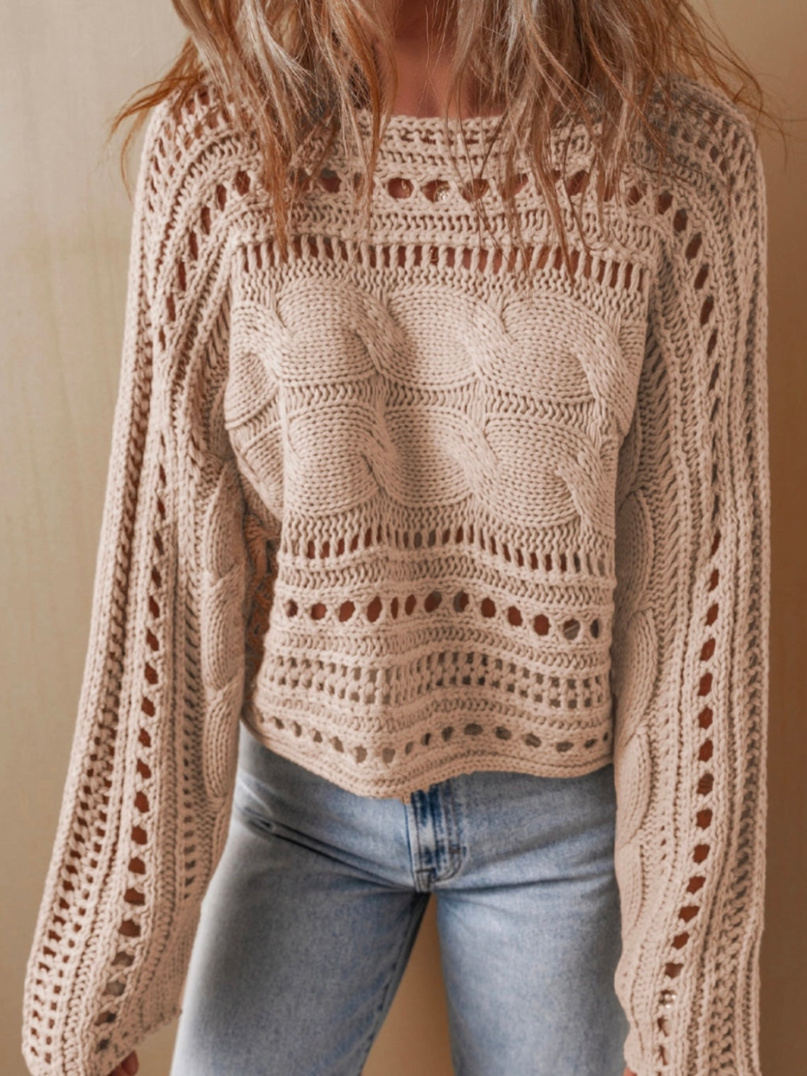 Sandswept Cable Knit Sweater