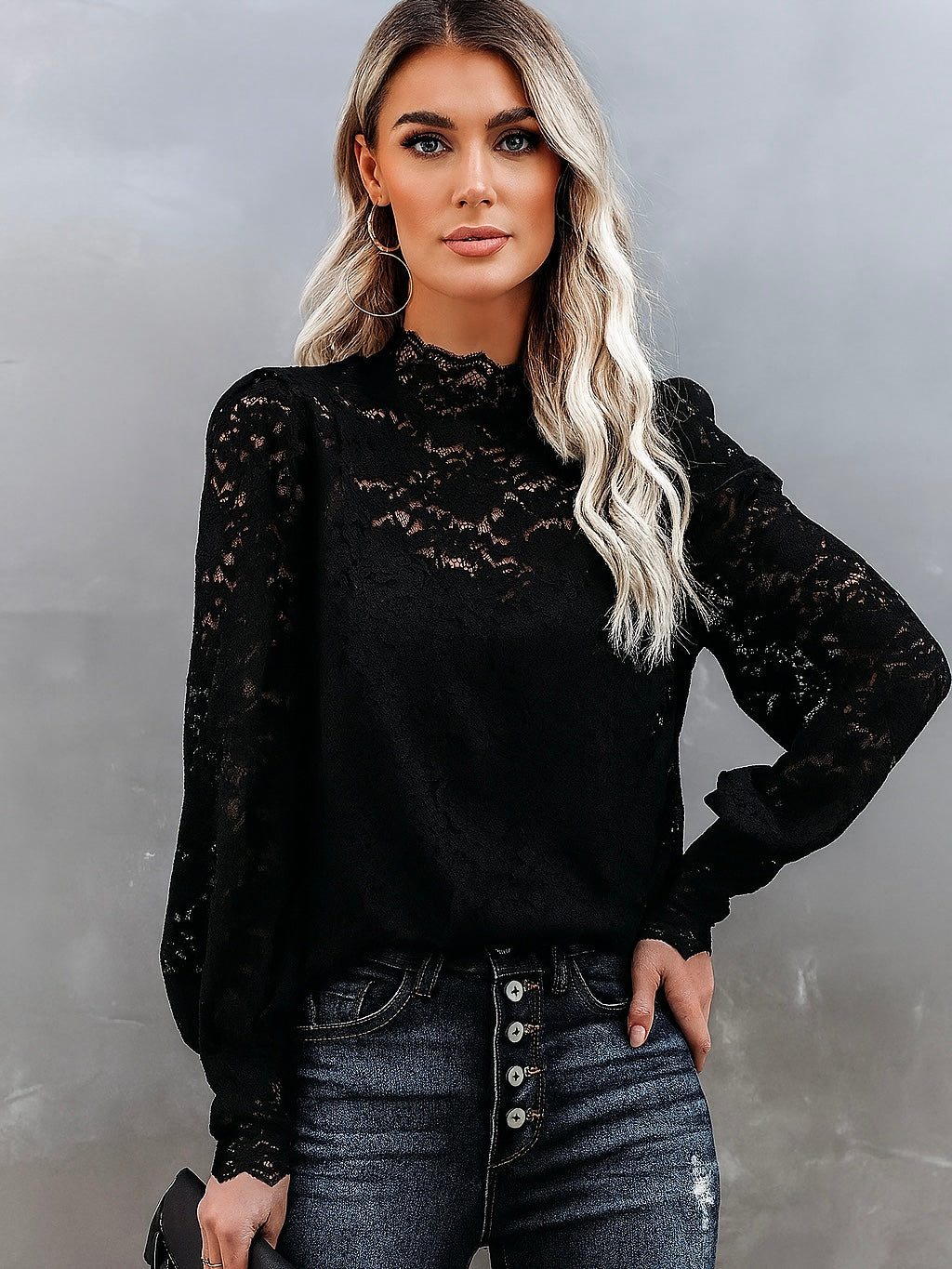Black Night Lace Top
