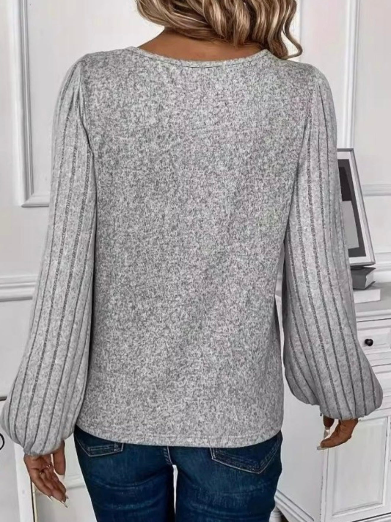 Gray Lace Harmony Sweater