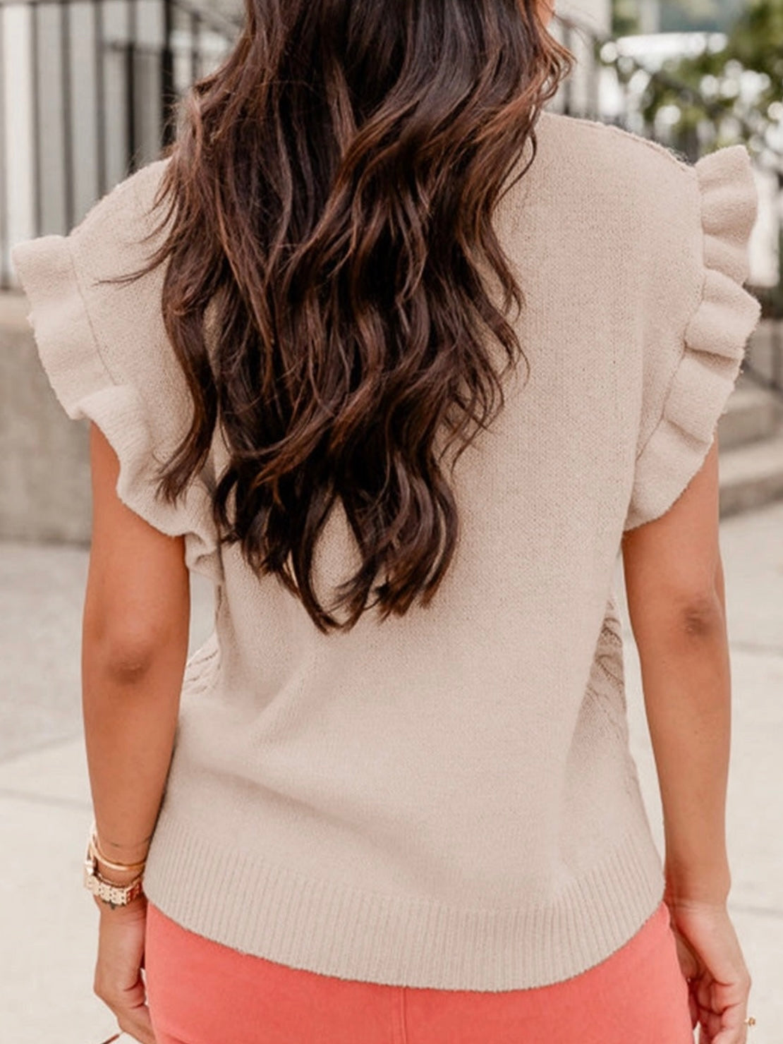 Cable + Ruffles Sweater